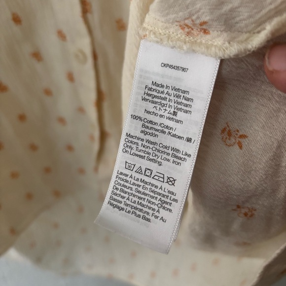 Madewell Hilltop Shirt in Mini Oranges Size L - Picture 4 of 6